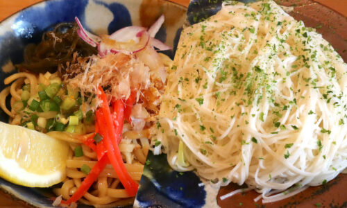 那覇・安里の昼から飲める居酒屋「小梅」で２種類の沖縄麺ランチを楽しむ