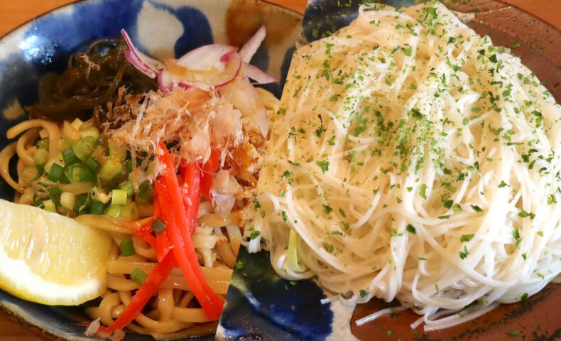 那覇・安里の昼から飲める居酒屋「小梅」で２種類の沖縄麺ランチを楽しむ