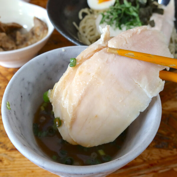 鶏むね肉で梅だれをチェック