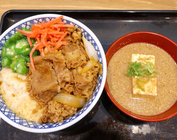 牛麦とろ丼（844円）＋冷汁（217円）