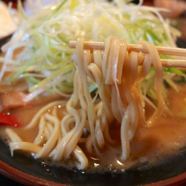 つるりとした麺とマイルドな豚骨醤油