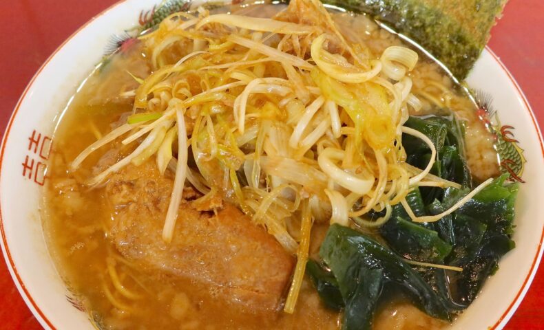 宜野湾「麺と飯ソウハチヤ がろんちゃん店」でラーショリスペクト・復刻チャルメラエブリィ ネギラーメン