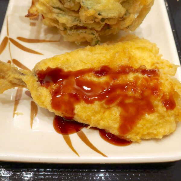 アジフライならぬアジ天には出汁ソース