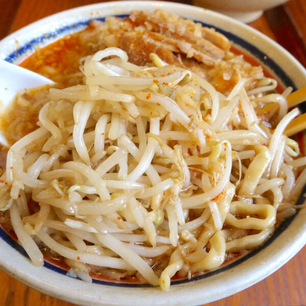 もやしは細いが食感はしっかり