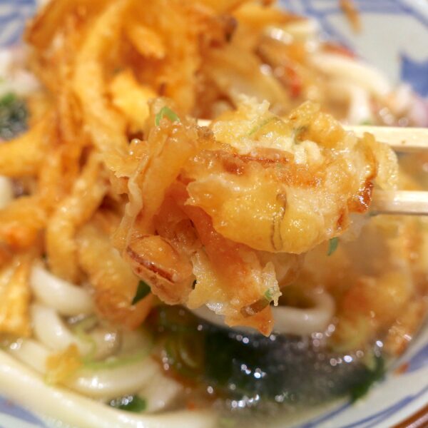 野菜かき揚げの甘さが際立つ