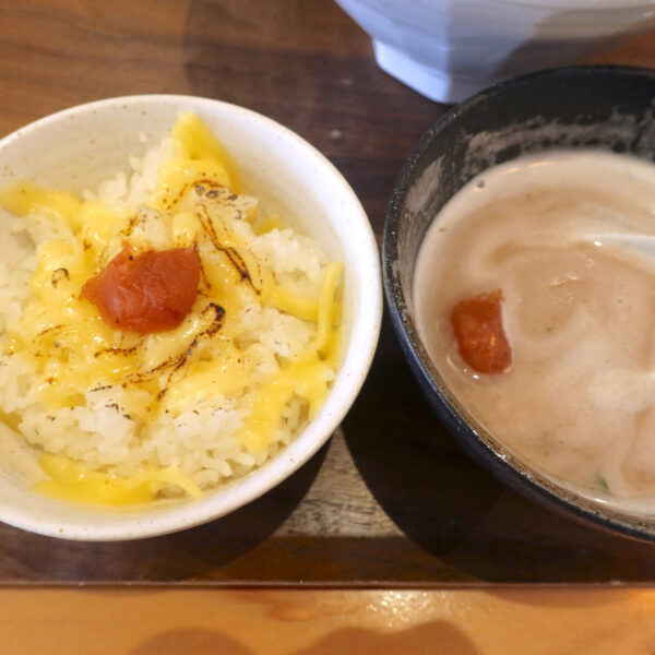 チーズライスにつけダレを入れて