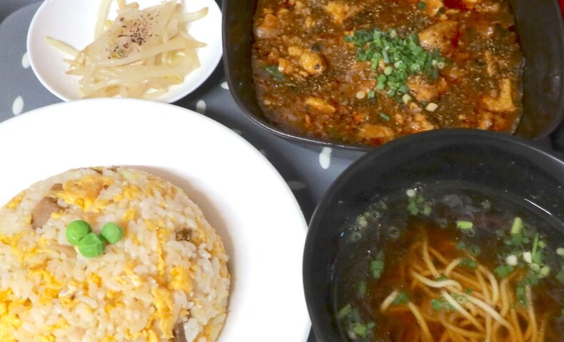 浦添「和風らぁめん はるや」で四川麻婆豆腐＆ミニらぁめんがついた半炒飯定食