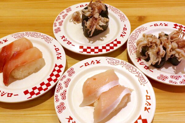 「スシロー」で160円の活〆はまちと200円の活〆を食べ比べ、ついでにゲソも食べ比べ