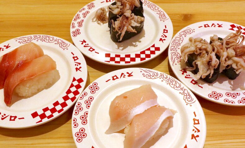 「スシロー」で160円の活〆はまちと200円の活〆を食べ比べ、ついでにゲソも食べ比べ