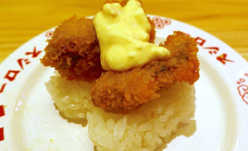 フェアなき「スシロー」でいろいろ食べて美味しかったのはカキフライにぎりだった。