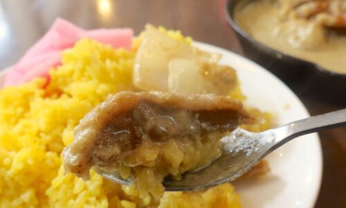 泉崎「串焼きとだしカレー。 マカト」で手仕込み馬カツグリーンカレー