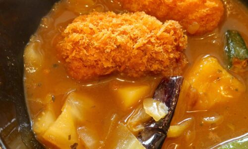 ココイチでスープカレーにカキフライ2個をトッピングしてカキフライスープカレー
