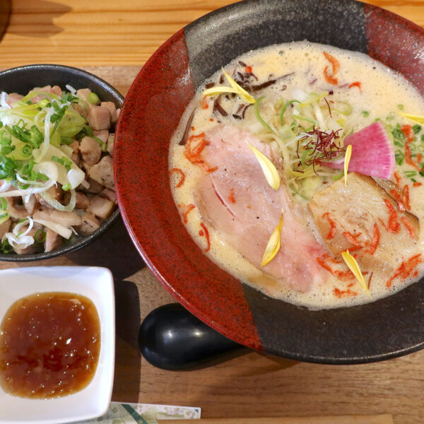 海老出汁そば（1,000円）＋チャーシュー丼（350円）