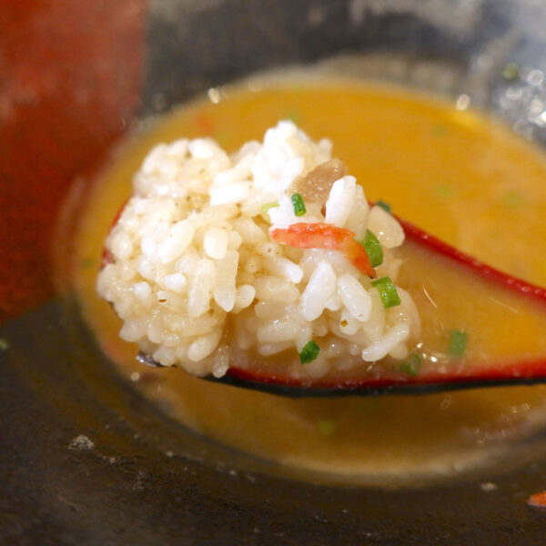 海老出汁スープとご飯の相性