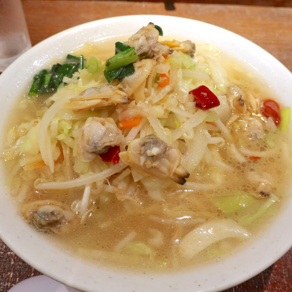 京都産九条葱とアサリのタンメン&餃子セット(1,720円)