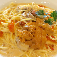 「ジョリーパスタ」南イタリア横断フェア プーリア編メニュー・ウニのクリームソース 大盛り