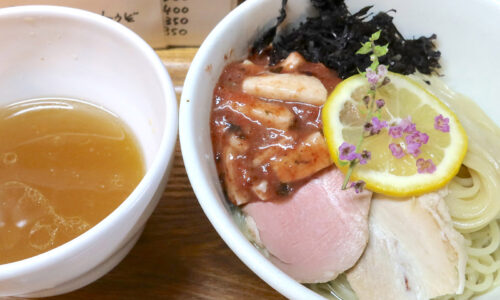 那覇「ラーメン 志のわ」の二度おいしい限定・梅と長芋の塩つけ麺＆よだれチャーシュー