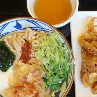 「丸亀製麺」の限定・梅とろろ豚しゃぶぶっかけ＋紫いかげそ＆うどーなつ抹茶