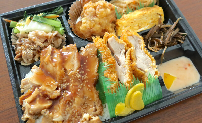 那覇・安謝のお弁当屋さん「MATSU屋」で鶏肉がたくさん入ったオールスター弁当