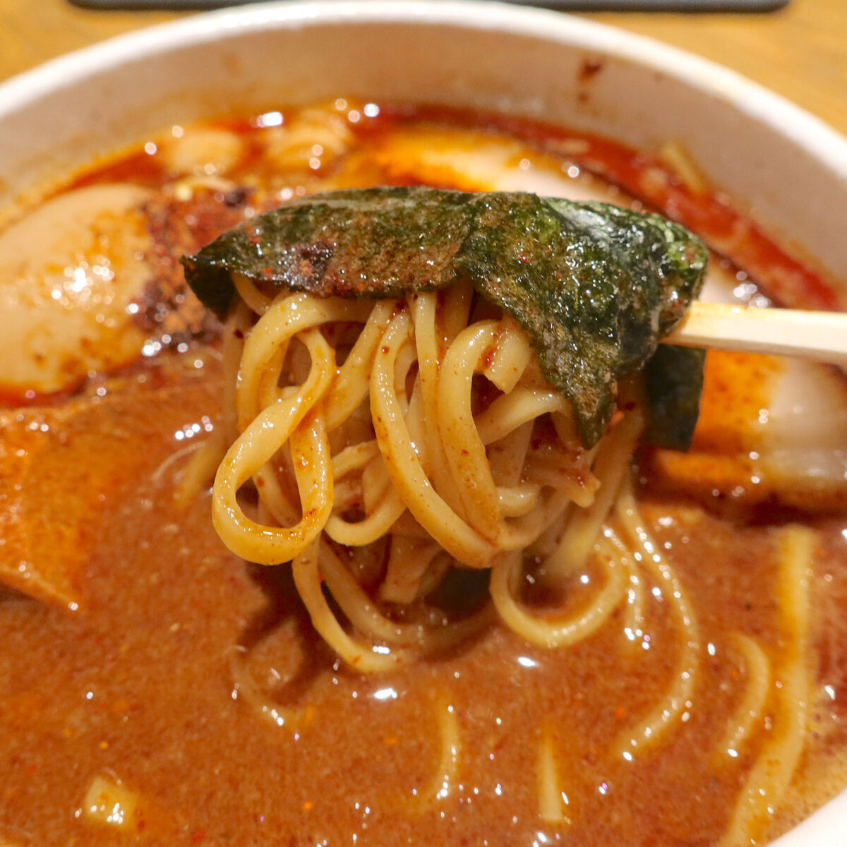 海苔を被せて