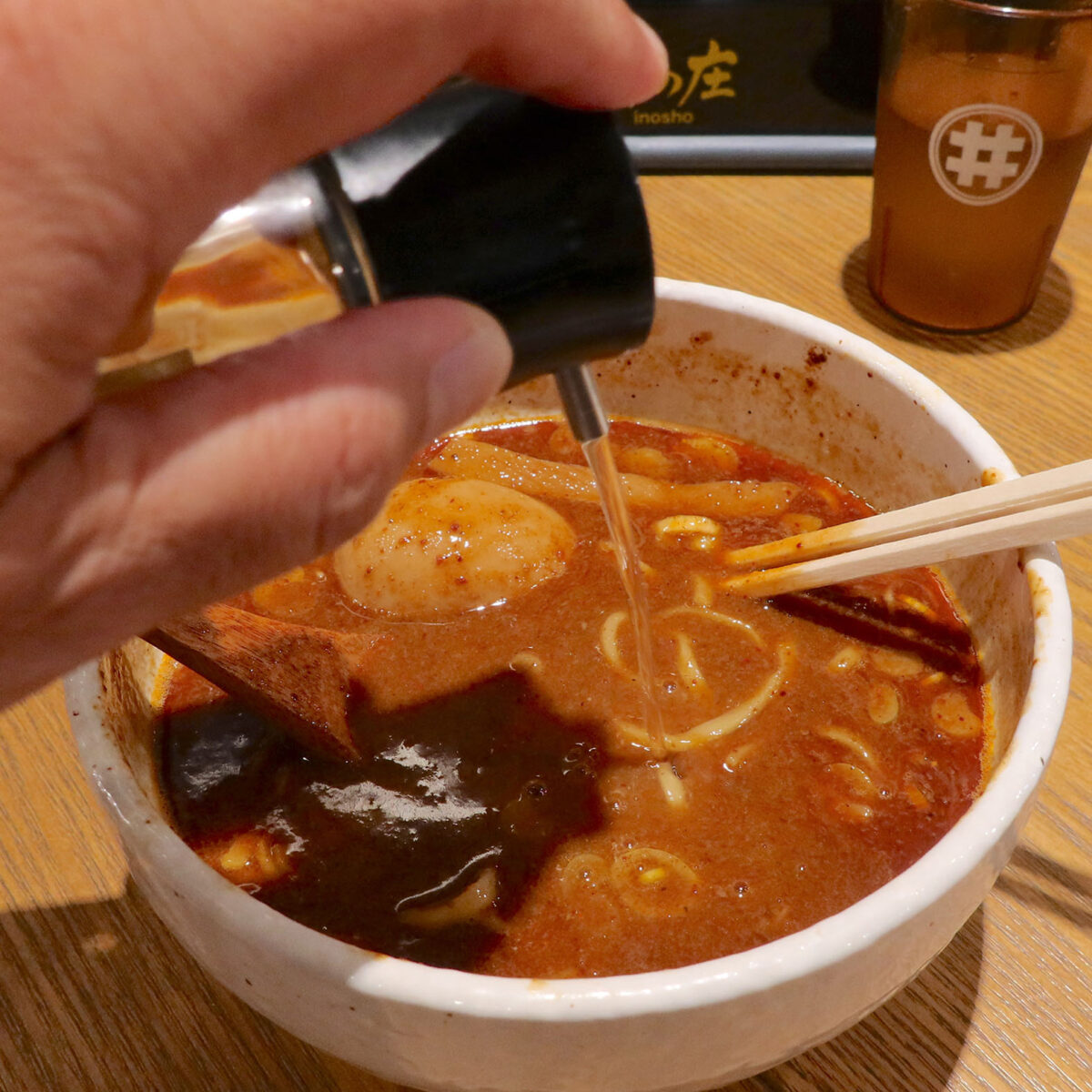 お酢を入れてまろやかに