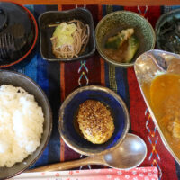 那覇「焼鳥居酒屋ポロロ」で小皿がおいしい定食なんだけど、スパイス利いた気まぐれスペシャルカレー