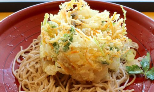千葉・市原サービスエリア下り「蕎麦蔵 結」であさりかき揚げ蕎麦(冷)
